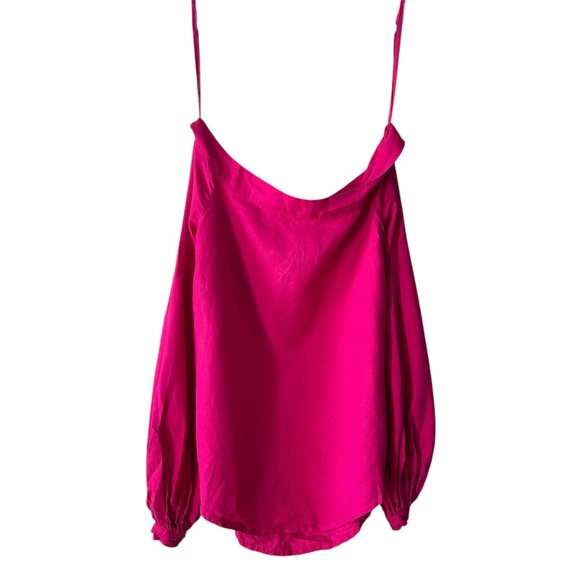 Anthropologie Floreat NWT Mazza Hot Pink Off-Shoulder Boho Top Women's Size 0 - Picture 8 of 8